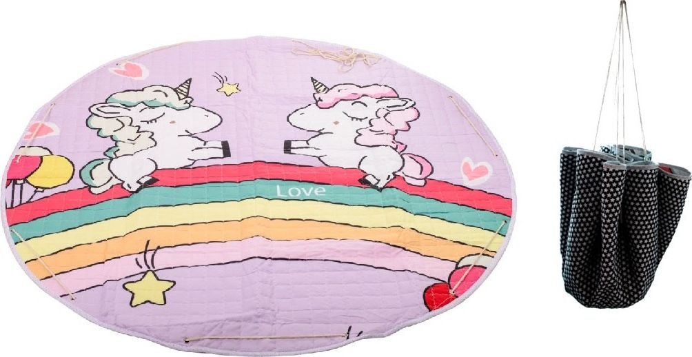 Strado Mata dywan do zabawy worek na zabawki jednorożec 144cm