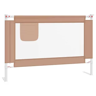 vidaXL Barierka do łóżeczka dziecięcego, taupe, 100x25 cm, tkanina - Zabezpieczenia dla dzieci - miniaturka - grafika 1