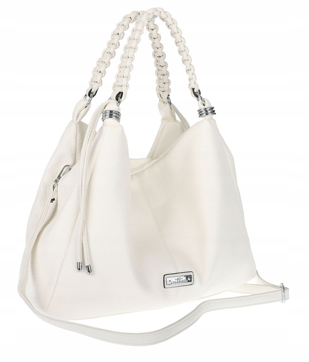 Torebka Damska Włoskiej marki CHARRO Worek listonoszka A4 CH819 biała