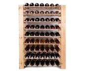 Stojaki na wino - Maxi Regał Drewniany Na 63 Butelki 115X80X30 Cm Surowy Drewno Sosnowe Naturalny Rw-51K-2 / Wamar-Sosenka - miniaturka - grafika 1