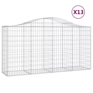 VIDAXL Kosze gabionowe, 13 szt, 200x50x100/120cm, galwanizowane żelazo - Ogrodzenia - miniaturka - grafika 3
