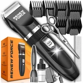 Maszynki i nożyczki dla psów - ZESTAW DO STRZYŻENIA ZWIERZĄT PSA KOTA MASZYNKA NASADKI NOŻYCZKI CZARNA - miniaturka - grafika 1