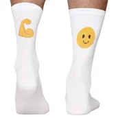 Skarpetki męskie - Skarpety kolarskie, rowerowe, Todo Cycling Pro Emoji, białe, sportowe, termoaktywne, 47-50 - miniaturka - grafika 1