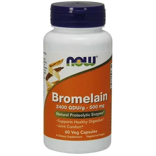 NOW BROMELAIN 500mg/2400 GDU - 60 kaps NOW/BRO500/60/KAP/ - Układ pokarmowy - miniaturka - grafika 1