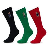 Skarpetki męskie - Zestaw 3 par wysokich skarpet męskich Polo Ralph Lauren 449973049001 Kolorowy - miniaturka - grafika 1