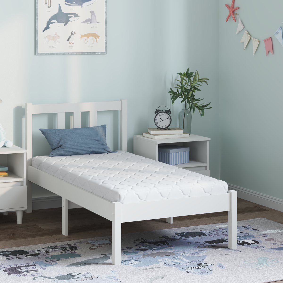 Materace Biały 160 x 80 cm 100% materiał poliestro