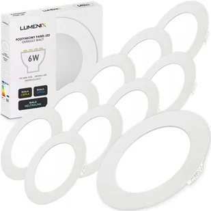 10x Panel plafon sufitowy Led Podtynkowy Okrągły 6W 540lm Niemruga CCD Slim - Lampy sufitowe - miniaturka - grafika 1