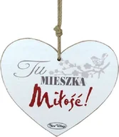 Dewocjonalia - Tabliczka drewniana - Tu mieszka Miłość! - serce - miniaturka - grafika 1