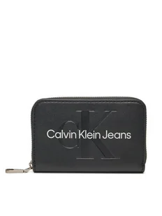 Calvin Klein Jeans Mały Portfel Damski Zip Around Mono K60K612255 Czarny - Portfele - miniaturka - grafika 1