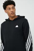 Bluzy męskie - Adidas bluza męska kolor czarny z kapturem z nadrukiem - adidas - miniaturka - grafika 1