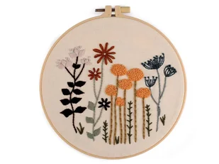 Zestaw Do Haftu Płaskiego Na Płótnie Plastikowy Tamborek I Mulina Wzór 1 - Pasmanteria - miniaturka - grafika 1