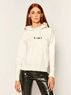 Bluzy damskie - Lee Bluza Hoodie L53WTXRR Biały Regular Fit - grafika 1