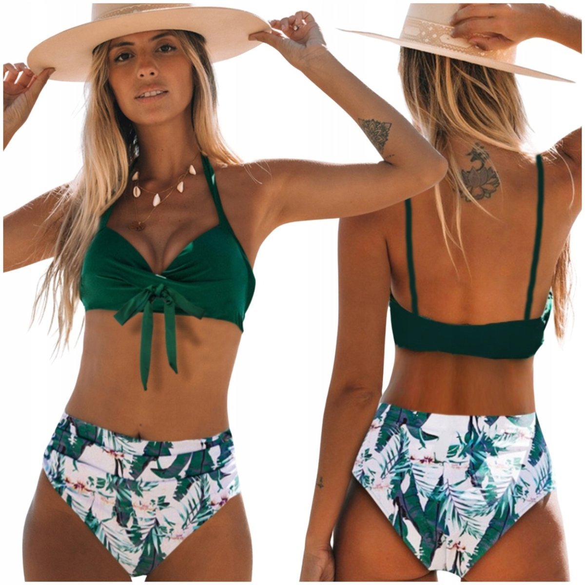 Strój Kąpielowy Dwuczęściowy Bikini Boho, Wyszczuplający, Rozmiar XL