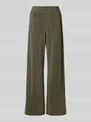 Spodnie damskie - Szerokie spodnie z plisowanego materiału model ‘RAVENNA’ - miniaturka - grafika 1