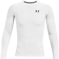 Koszulki męskie - Under Armour Under Armour Męska koszulka Heatgear Armour Compression biały White/Black (100) S 1361524-100-Small - miniaturka - grafika 1