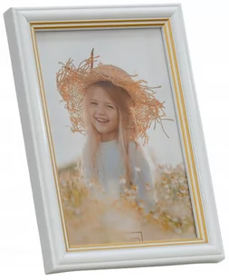 Ramka na zdjęcie 15x21 White&Gold Duo Classic frez - Ramki na zdjęcia - miniaturka - grafika 1