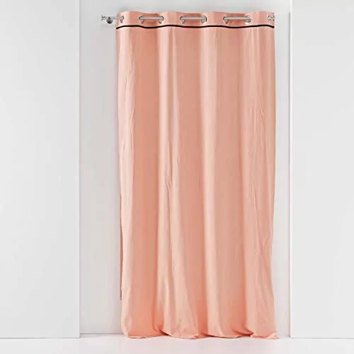 miękka wewnętrzna, Zasłona z przelotkami 135 X 240 cm Umyta bawełna, różowa pościel