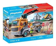 Klocki - Playmobil Action Heroes 71750 Ciężarówka budowlana z dźwigiem - miniaturka - grafika 1