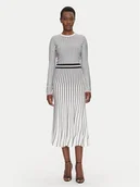 Sukienki - Fracomina Sukienka dzianinowa FS25SD5002K501N8 Biały Slim Fit - miniaturka - grafika 1