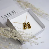 Naszyjniki - Naszyjnik PUFFY z literką (Srebro 925) - miniaturka - grafika 1