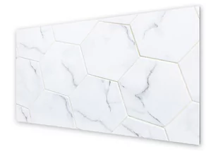 Panel kuchenny HOMEPRINT Białe sześciokątne płytki 140x70 cm - Dekoracje domu - miniaturka - grafika 1