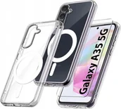 Etui i futerały do telefonów - ETUI do Samsung A35 5G WZMACNIANE do MAGSAFE ANTI SHOCK CLEAR CASE + Szkło - miniaturka - grafika 1