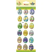 Zabawki kreatywne - Naklejki wypukłe pisanki 22x30mm 18szt - miniaturka - grafika 1