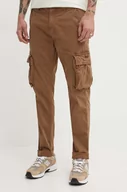 Spodnie męskie - Superdry spodnie męskie kolor brązowy dopasowane - miniaturka - grafika 1
