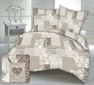 Pościel - Pościel z kory 160x200 beżowa patchwork serca motyle kwiaty - miniaturka - grafika 1