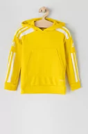 Bluzy damskie - Adidas Performance Bluza dziecięca kolor żółty z kapturem gładka - miniaturka - grafika 1