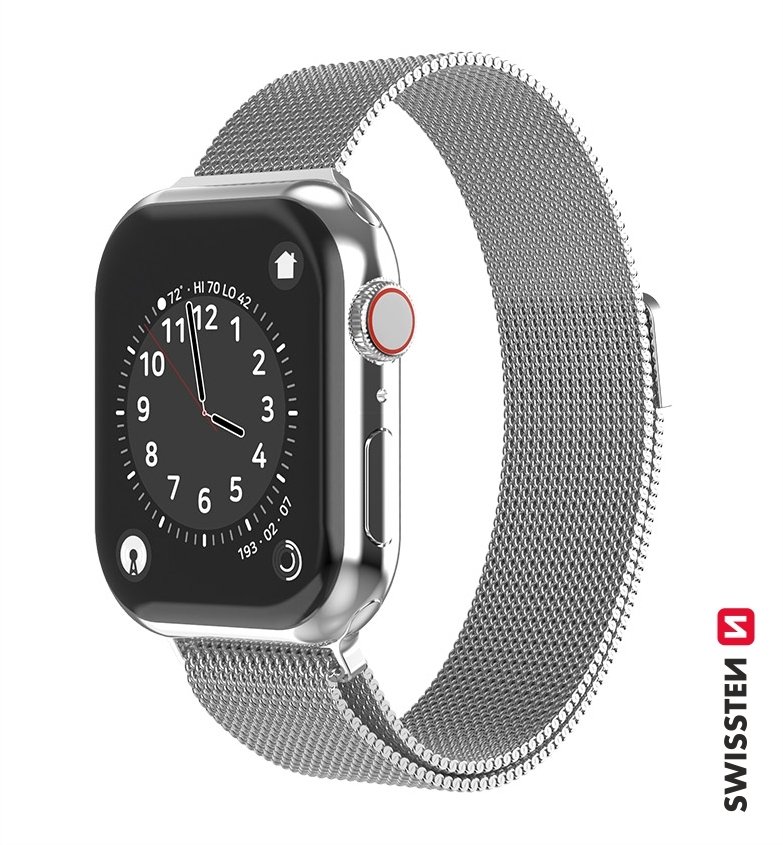Swissten - Siatkowy pasek do Apple Watch 38-40 mm (srebrny)