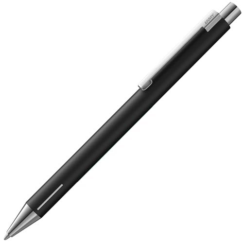 Lamy econ długopis 240 ze stali nierdzewnej w kolorze czarnym matowym i charakterystycznie zakrzywionym klipem, w zestawie wkład o dużej pojemności M 16 czarny szerokość kreski M