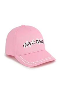 Czapki dla dzieci - Marc Jacobs czapka z daszkiem bawełniana dziecięca kolor różowy z nadrukiem - grafika 1