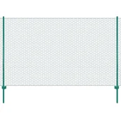Ogrodzenia - vidaxl Siatka ogrodzeniowa ze słupkami, stal, 25 x 1,5 m, zielony - miniaturka - grafika 1
