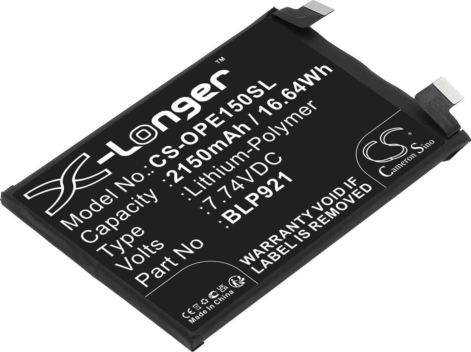 TECHTEK Baterie kompatybilny z [Oneplus] ACE 150W zastępuje BLP921