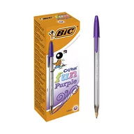 Długopisy - BIC Cristal Fun długopis kulkowy, szeroki punkt (1,6 m), pudełko 20 sztuk, kolor fioletowy - pogrubione pisanie odporne na rozmazywanie - miniaturka - grafika 1