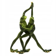 Figurki dekoracyjne - FIGURKA TAŃCZĄCA PARA ZIELONYCH ŻAB NA PREZENT - miniaturka - grafika 1