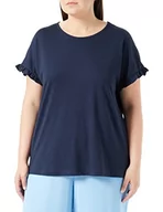 Koszulki i topy damskie - VERO MODA CURVE Vmdana SS O-Neck Top JRS Ga Cur T-shirt damski, granatowy blezer, 52/54/Duże rozmiary - miniaturka - grafika 1
