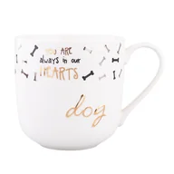 Kubki - Kubek 400 ml z wytłaczaną złotą dekoracją dog - miniaturka - grafika 1