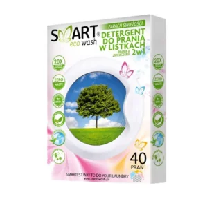 BioLife SMART ECO Listki Piorące i Zmiękczające Hipoalergiczne do Kolorów Zapach Świeżości Smart Eco Wash 40 prań - Środki do prania - miniaturka - grafika 1