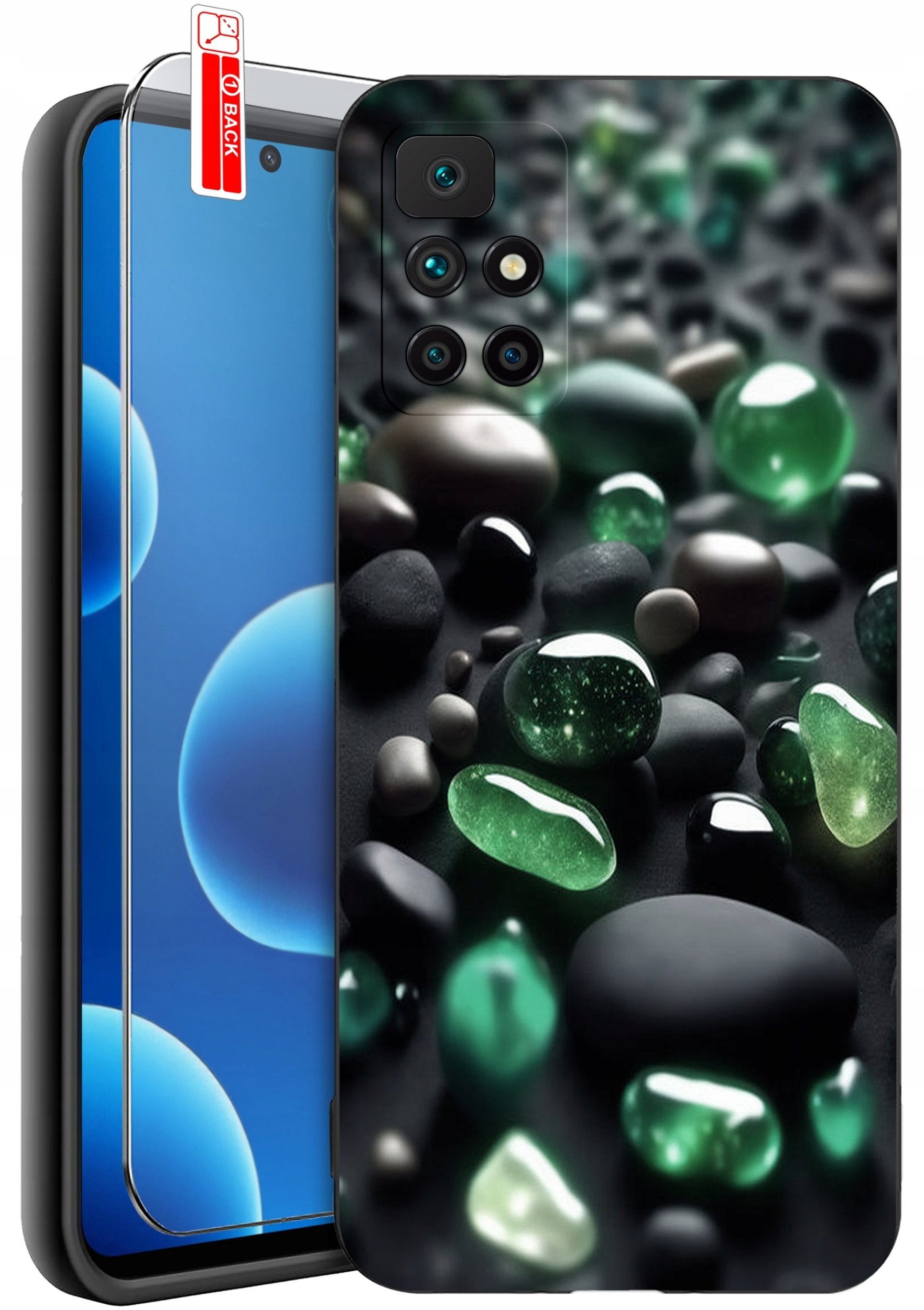 krainaGSM Etui Do Xiaomi Redmi 10 Wzory Silikonowe Matt Case + Szkło 9H