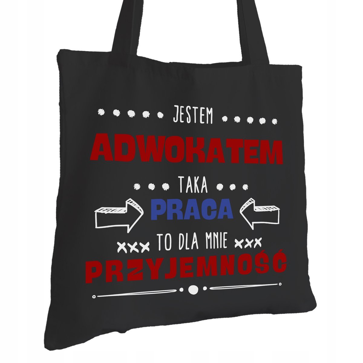 Torba Bawełniana dla Adwokata Czarna Na Prezent ekologiczna Trwały Nadruk