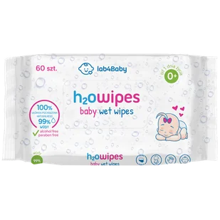 Lab4baby H2O Wipes Baby, chusteczki nawilżane wodą, od urodzenia, 60 sztuk - Chusteczki nawilżane - miniaturka - grafika 1