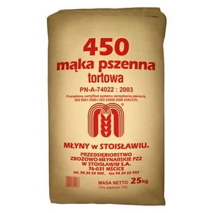 Młyny Stoisław Mąka Pszenna Tortowa Typ 450 25Kg - Mąka - miniaturka - grafika 1