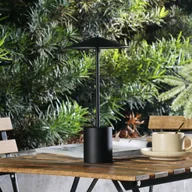 Lampy stojące - Lindby Akumulatorowa lampa stołowa LED Ayva, czarna, aluminium, IP44 - miniaturka - grafika 1