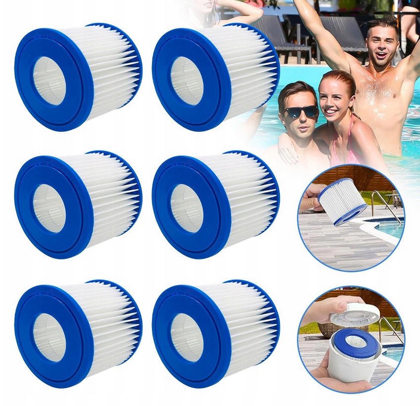 ZREE Filtr do spa typ vi pasuje do bestway lay-z-spa miami vegas paris 6szt