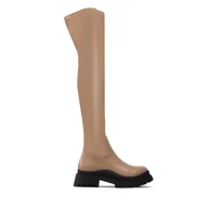 Kozaki damskie - Muszkieterki DeeZee ZAL13125-1 Beżowy - miniaturka - grafika 1