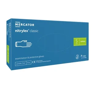Nitrylex Classic Blue rękawiczki nitrylowe bezpudrowe rozmiar S 100 sztuk - Rękawiczki jednorazowe Nitrylex Classic Blue rękawiczki nitrylowe bezpudrowe rozmiar S 100 sztuk - Rękawiczki jednorazowe - miniaturka - grafika 1