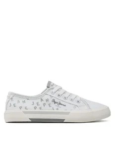 Pepe Jeans Tenisówki Brady Shine G PGS30562 Biały - Buty dla dziewczynek - miniaturka - grafika 1