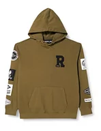 Bluzy męskie - Replay Męska bluza z kapturem, 833 khaki, L - miniaturka - grafika 1